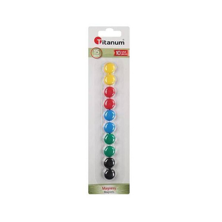 TITANUM Magnesy do tablic 15mm 10 szt. kolorowe