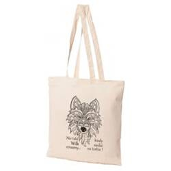 Torba bawełniana Wilk z długą rączką 38x42cm