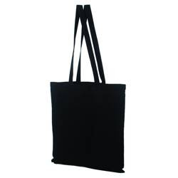 Torba bawełniana z długą rączką 38x42cm czarna