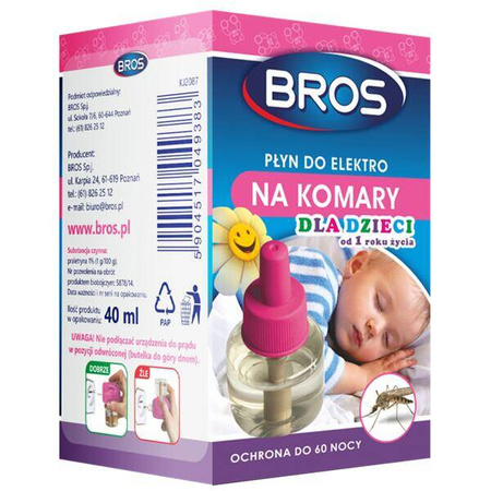 BROS Płyn do Elektro na komary dla dzieci 40ml