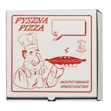 Karton Pizza 28x28x4cm nadruk Pyszna Pizza 100szt.