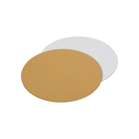 Krążek pod tort 26cm 50 szt. złoto-biały