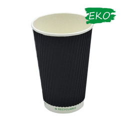 Kubek papierowy 0% 400ml (fi90) 3W 25 szt. czarny