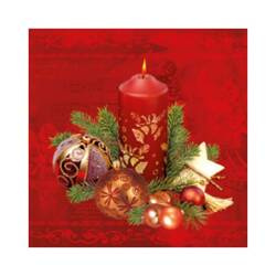DAISY Serwetki Red Candle & Baubl. 33x33cm 20 szt.