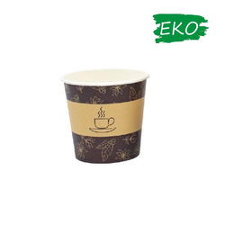 Kubek papierowy 0% 100ml (fi0) 50 szt. brązowy