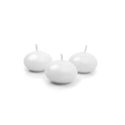 Świeca dysk pływający 40mm 1 szt. biała