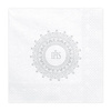 Serwetki komunijne ze srebrnym IHS 33x33cm 20 szt.