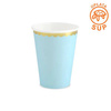 Kubek papierowy 220ml 6 szt. niebieski ze zł. pas.