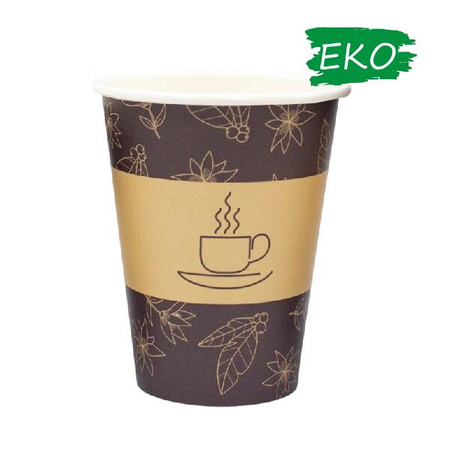 Kubek papierowy 0% 250ml (fi80) 50 szt. brązowy