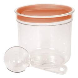 Pojemnik okrągły na artykuły sypkie 1L brzoskw.