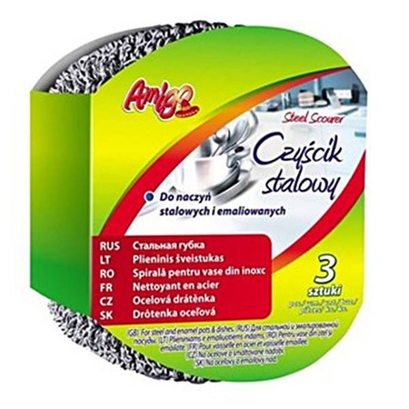 AMIGO Czyścik stalowy do naczyń 3 szt.