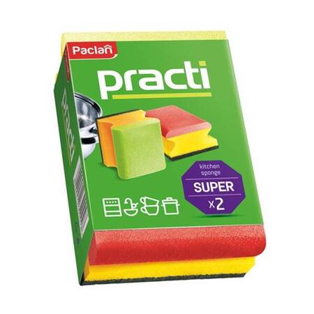 PACLAN Gąbki do naczyń Practi Super 2 szt.